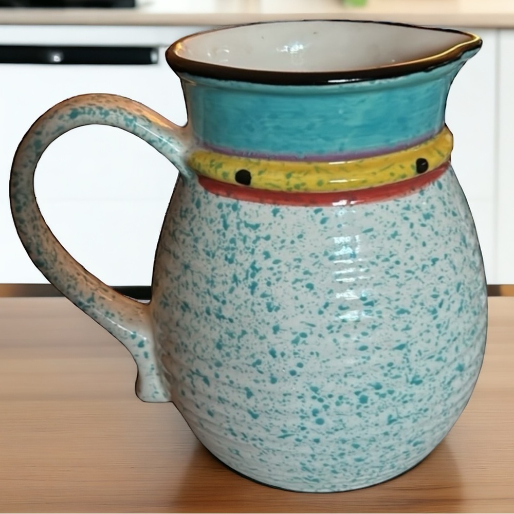 Vintage Treasure Craft Paradise Stoneware Large Pitcher 96 oz Southwestern Motif - Picture 7 of 7